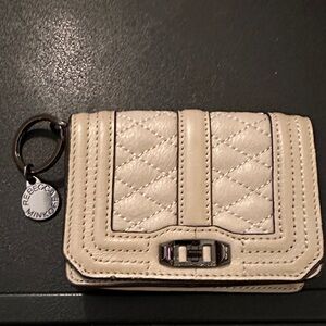 Rebecca Minkoff Quilted Beige Key Card Case